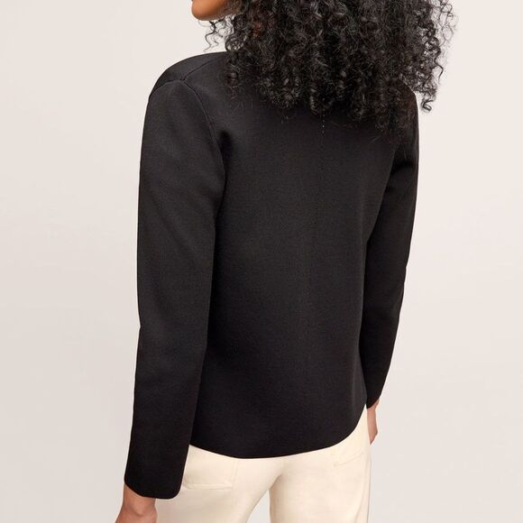 MM Lafleur The Woolf Jardigan Size Small Black Ponte Knit Open Blazer Cardigan - Picture 4 of 16
